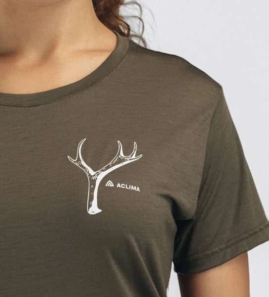 Aclima LightWool140 classic - þunnur stutterma ullarbolur, dömusnið, fleiri litir og áprentun