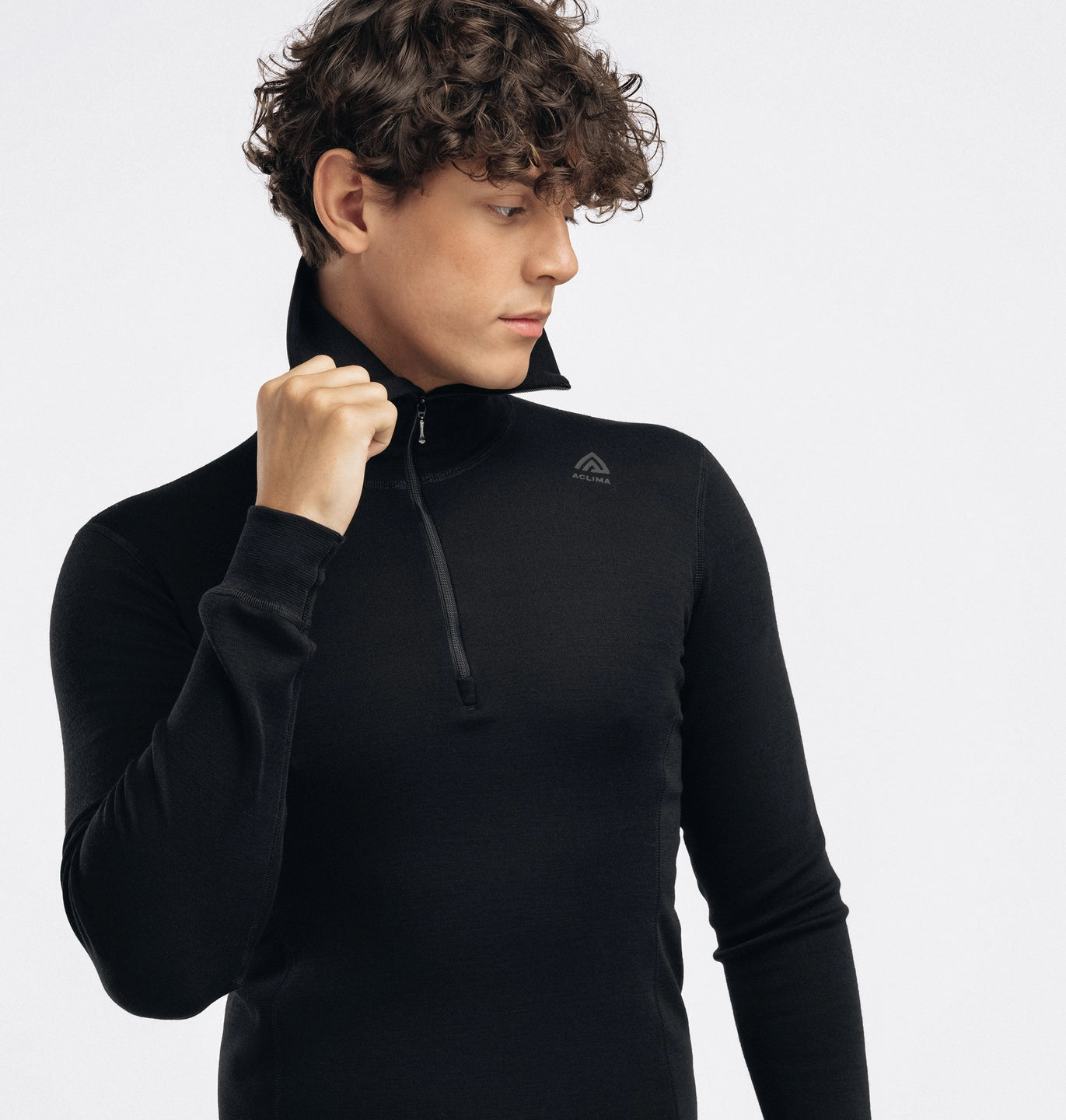 Aclima WarmWool - hálfrenndur ullarbolur með háum kraga, herra